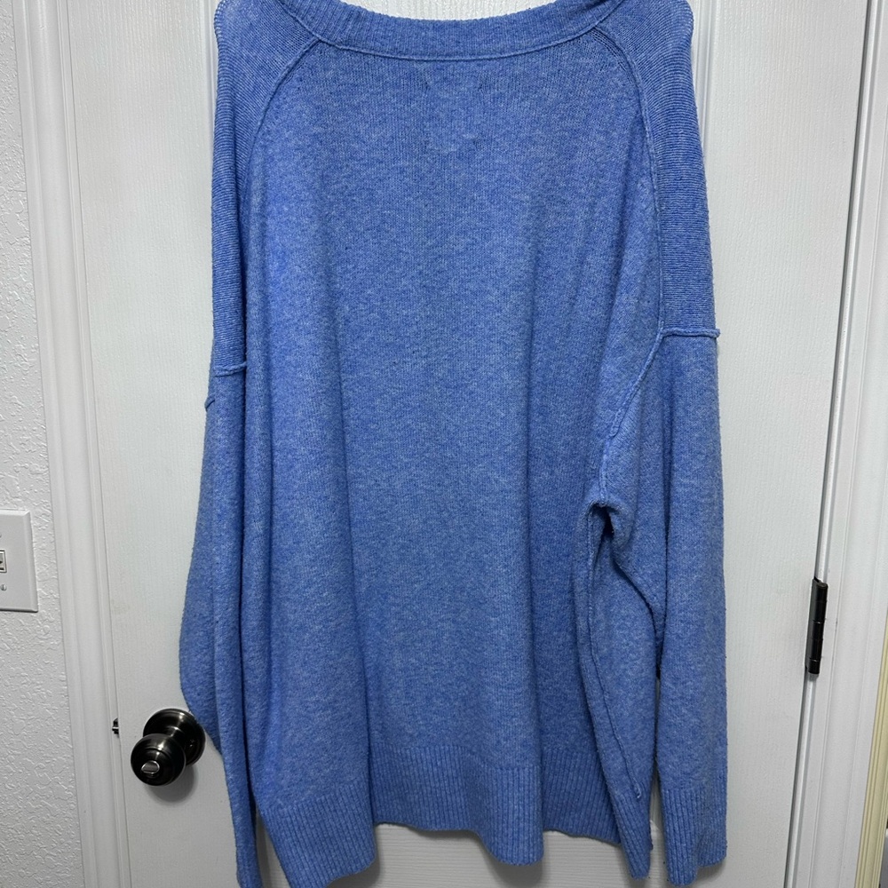 Aerie Soft Blue Women's Cowl Neck Sweater - Picture 4 of 4